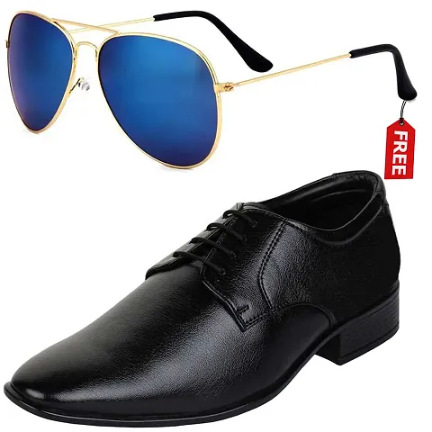 Classic Solid Formal Shoes for Men with Sunglass