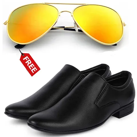 Modern Solid Formal Shoes with Sunglass for Men