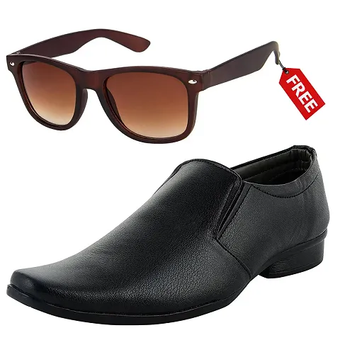 Latest Reliable Classic Solid Formal Shoes for Men with Sunglass