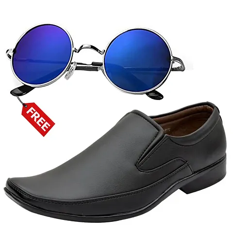 Stylish Solid Formal Shoes for Men with Sunglass