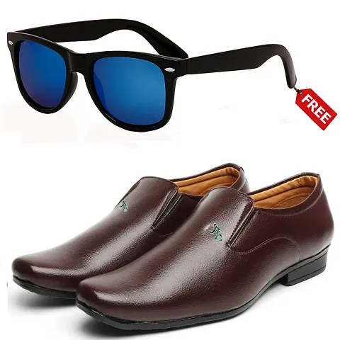 Classic Solid Formal Shoes for Men with Sunglass