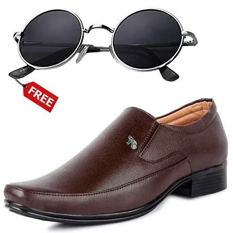 Latest Fabulous Classic Solid Formal Shoes for Men with Sunglass