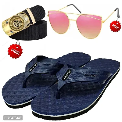 Stylish Flip-Flop with Sunglass and Belt Combo for Men-thumb0