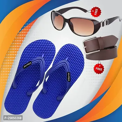 Stylish Slipper with Belt and Sunglass Combo for Men