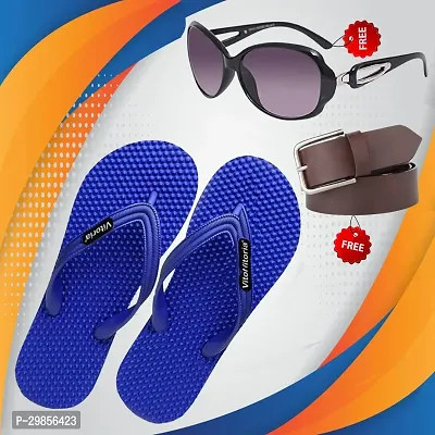 Stylish Slipper with Belt and Sunglass Combo for Men-thumb0