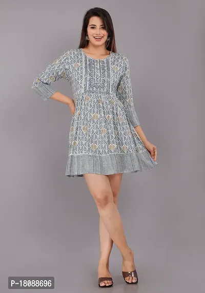 Stylish Rayon Printed Dresses For Women