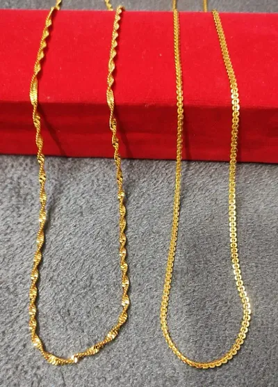 Set of 2 Brass Chains 27 Inch Long