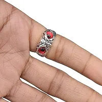 Adjustable size Owl Ring Red Eye Silver Color Metal Ring-thumb2