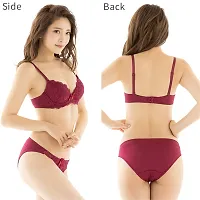 Comfortable Front Closure Padded Bras Panty Lingerie Set-thumb1