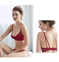 Comfortable Front Closure Padded Bras Panty Lingerie Set-thumb1