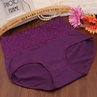 Women's Purple High Waist Control Brief Panties-thumb1