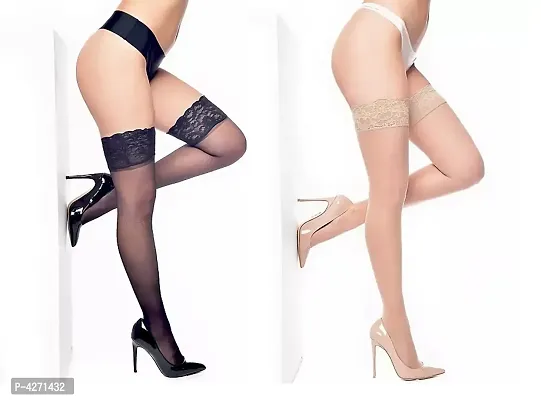 Women's Full Coverage Thigh-Highs Long Nylon Stockings Socks Pack of 2-thumb0