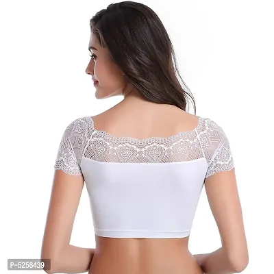 Lace Net Bralette Bustier Saree Women's Non Wired Seamless Padded Bra Bralette Removable Pads-thumb3