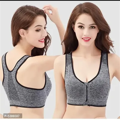 Nylon  Cotton Lightly Padded, With Removable Pads Non-Wired Sports Bra