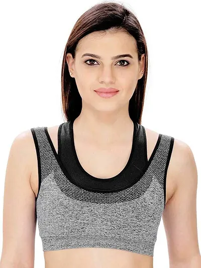 Buy Nylon Cotton Lightly Padded, With Removable Pads Non-Wired Sports Bra -  Lowest price in India