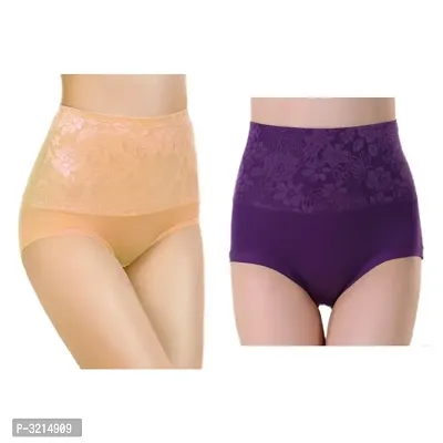 Stylish Cotton Spandex Hipster Panty - Pack Of 2