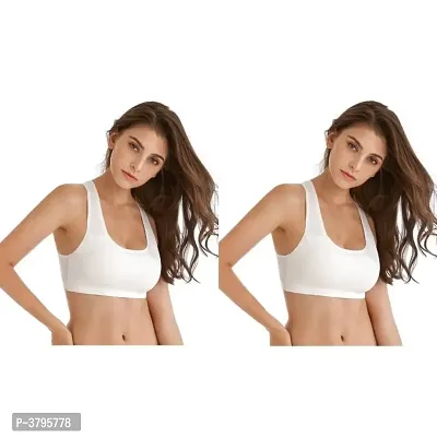 Pack of 2 Cotton Spandex Non Padded Sports Bra