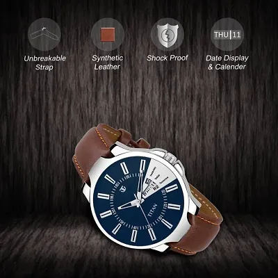 Buy Titan Brown Leather Blue Dial Men's Watch - Lowest price in India