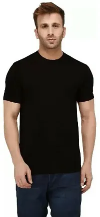 Men s T Shirt Round Neck Half Sleeve Plain Regular