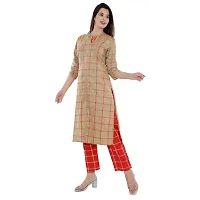 Stylish Cotton Checked Kurti And Cotton Pant Set-thumb2