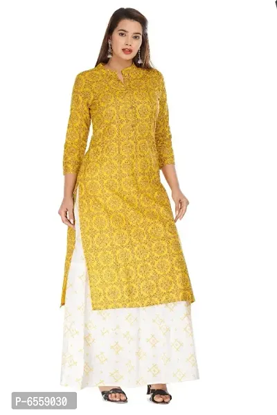 Women Rayon Printed Straight Kurta with Bottom Set