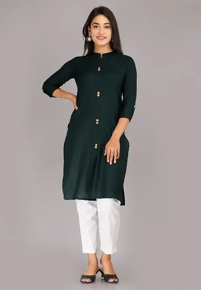 Alluring Rayon Solid Kurta For Women