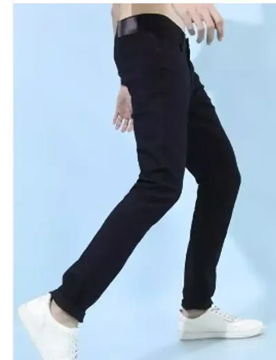 Stylish Fancy Denim Solid Mid-Rise Jeans For Men