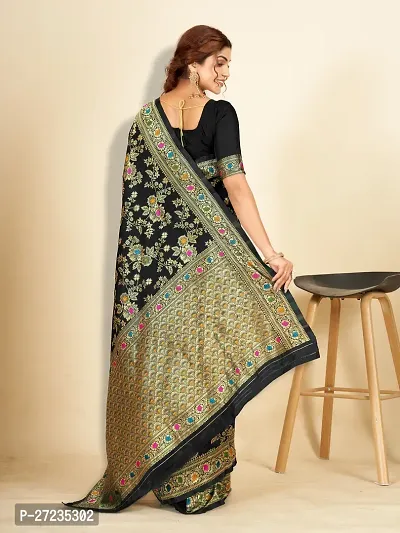 Classic Art Silk Jacquard Saree with Blouse piece-thumb2