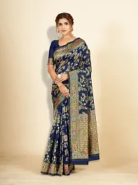 Classic Art Silk Jacquard Saree with Blouse piece-thumb3