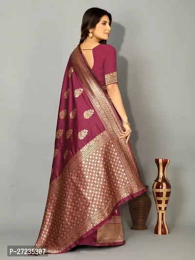 Classic Art Silk Jacquard Saree with Blouse piece-thumb2