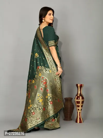 Classic Art Silk Jacquard Saree with Blouse piece-thumb2