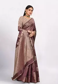 Gold Printed Soft Organza Saree With Zari Butta Work For Multiple Occasions Like Festivals And Parties-thumb2