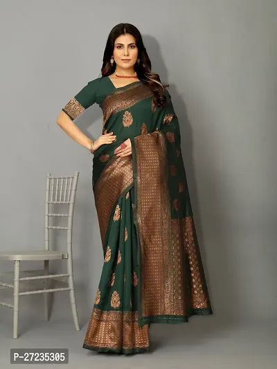 Classic Art Silk Jacquard Saree with Blouse piece-thumb0