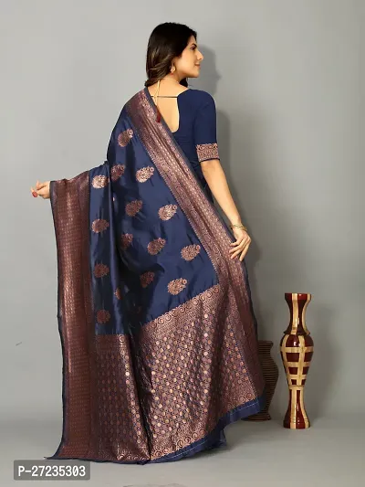 Classic Art Silk Jacquard Saree with Blouse piece-thumb2