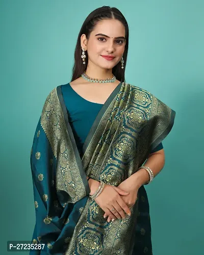 Classic Art Silk Jacquard Saree with Blouse piece-thumb5