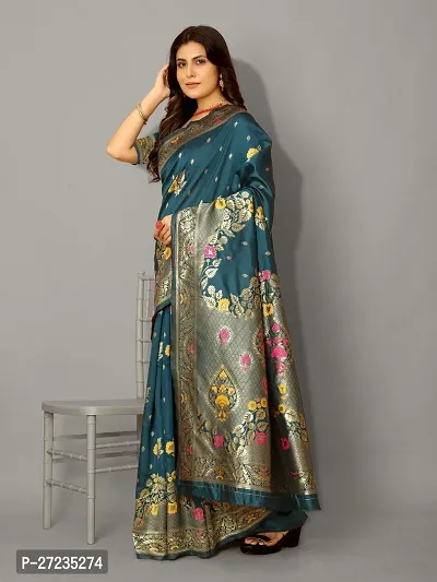 Classic Art Silk Jacquard Saree with Blouse piece-thumb4