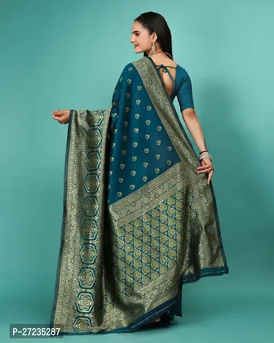 Classic Art Silk Jacquard Saree with Blouse piece-thumb2