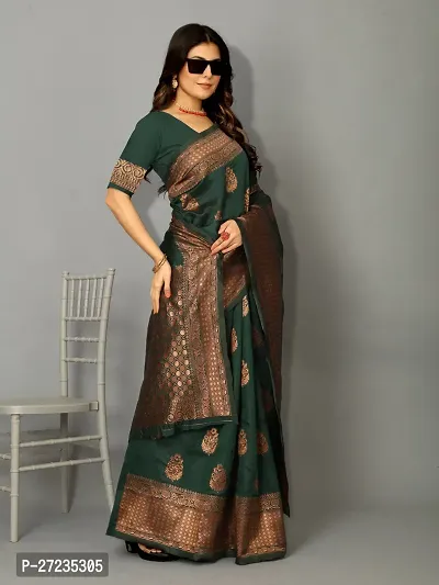 Classic Art Silk Jacquard Saree with Blouse piece-thumb4