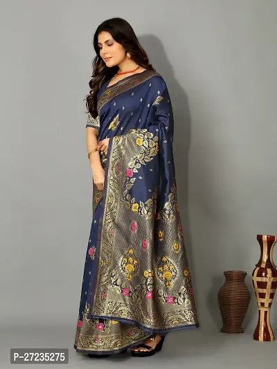 Classic Art Silk Jacquard Saree with Blouse piece-thumb4