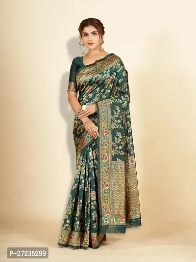 Classic Art Silk Jacquard Saree with Blouse piece-thumb4