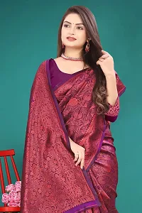 Classic Art Silk Jacquard Saree with Blouse piece-thumb4