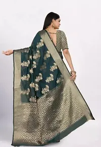 Gold Printed Soft Organza Saree With Zari Butta Work For Multiple Occasions Like Festivals And Parties-thumb1