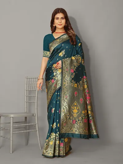 Beautiful Art Silk Saree with Blouse piece for Women