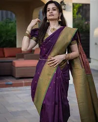 Classic Art Silk Jacquard Saree with Blouse piece-thumb2