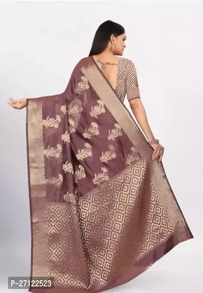 Gold Printed Soft Organza Saree With Zari Butta Work For Multiple Occasions Like Festivals And Parties-thumb2