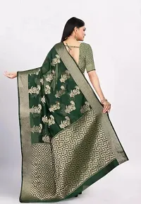 Gold Printed Soft Organza Saree With Zari Butta Work For Multiple Occasions Like Festivals And Parties-thumb1
