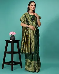 Classic Art Silk Jacquard Saree with Blouse piece-thumb3