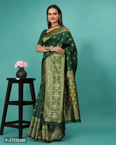 Classic Art Silk Jacquard Saree with Blouse piece-thumb0