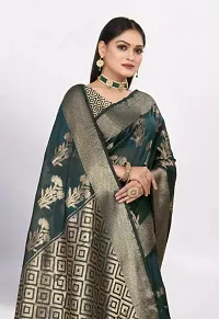 Gold Printed Soft Organza Saree With Zari Butta Work For Multiple Occasions Like Festivals And Parties-thumb3