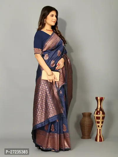 Classic Art Silk Jacquard Saree with Blouse piece-thumb3